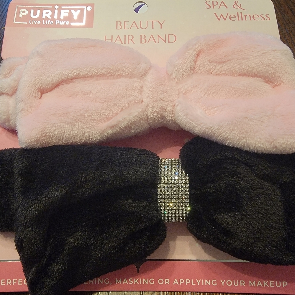 Purify Pink and Black Hair Bands NWT